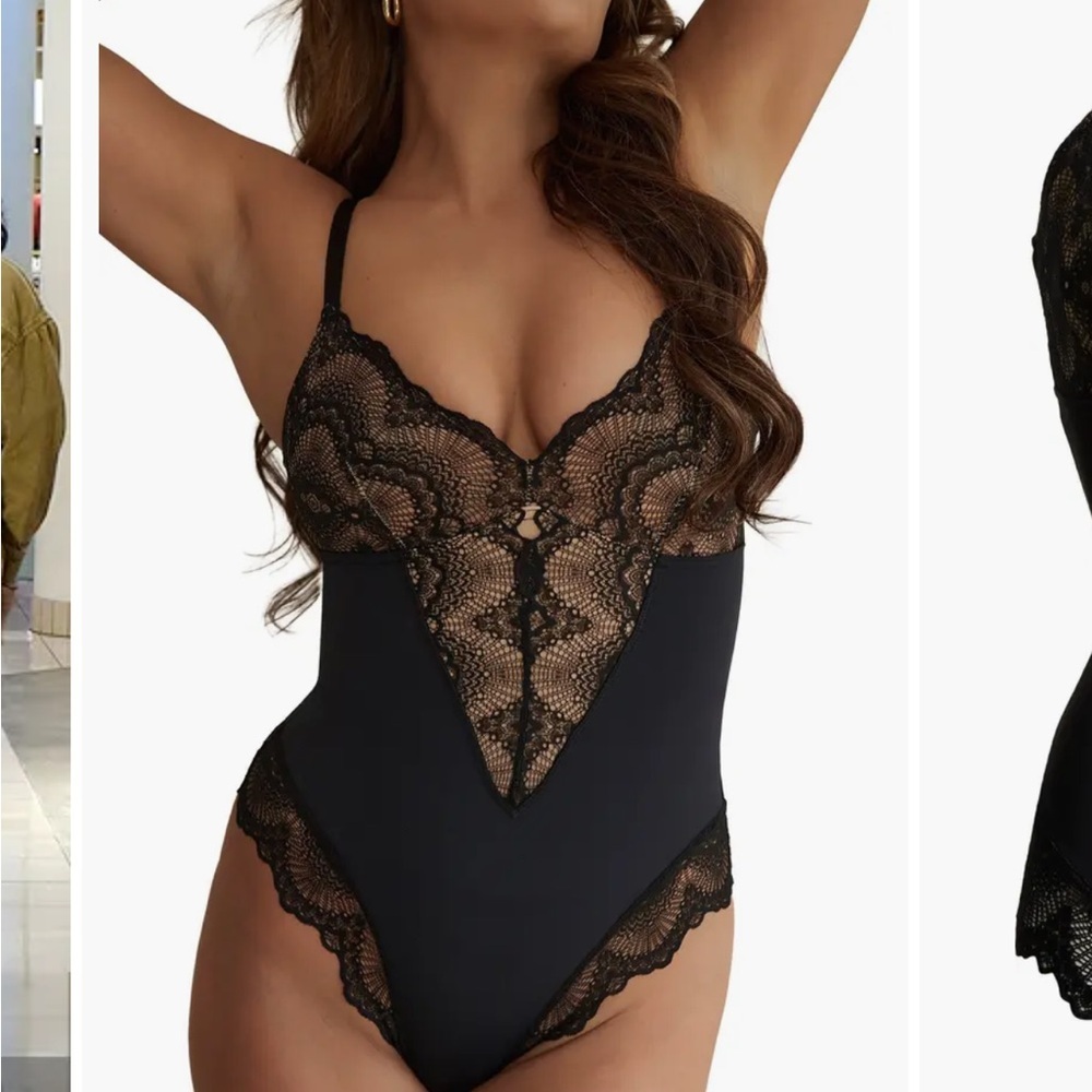 Women’s Large Sculpting Lace Shapewear Bodysuit Pinsy